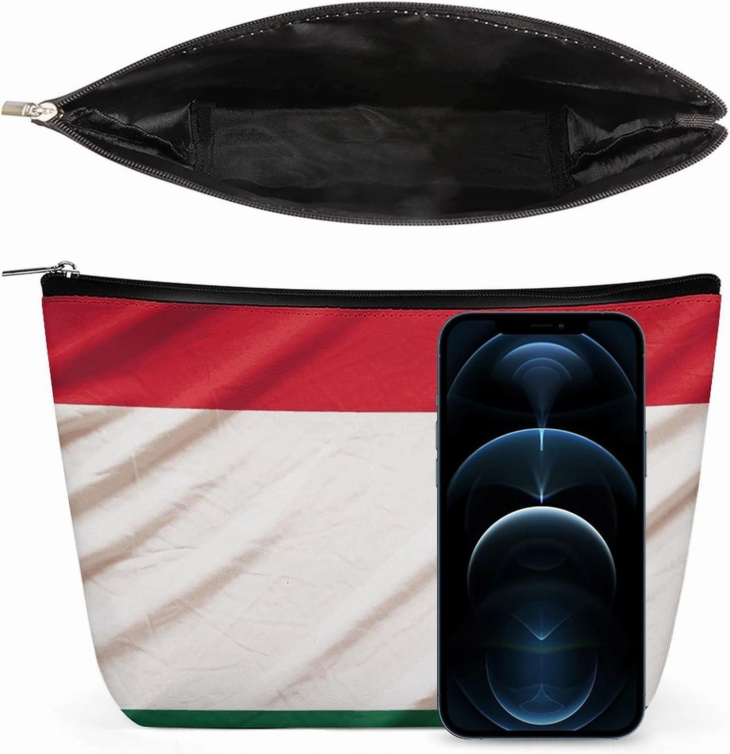 Portable Small Cosmetic Bag Cute Travel Makeup Bag Italy Flag Waterproof Toiletry Bag for Women