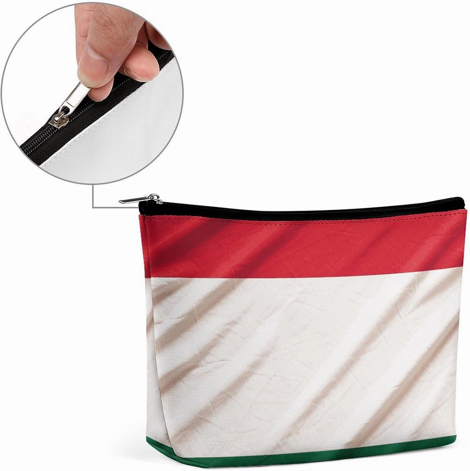 Portable Small Cosmetic Bag Cute Travel Makeup Bag Italy Flag Waterproof Toiletry Bag for Women