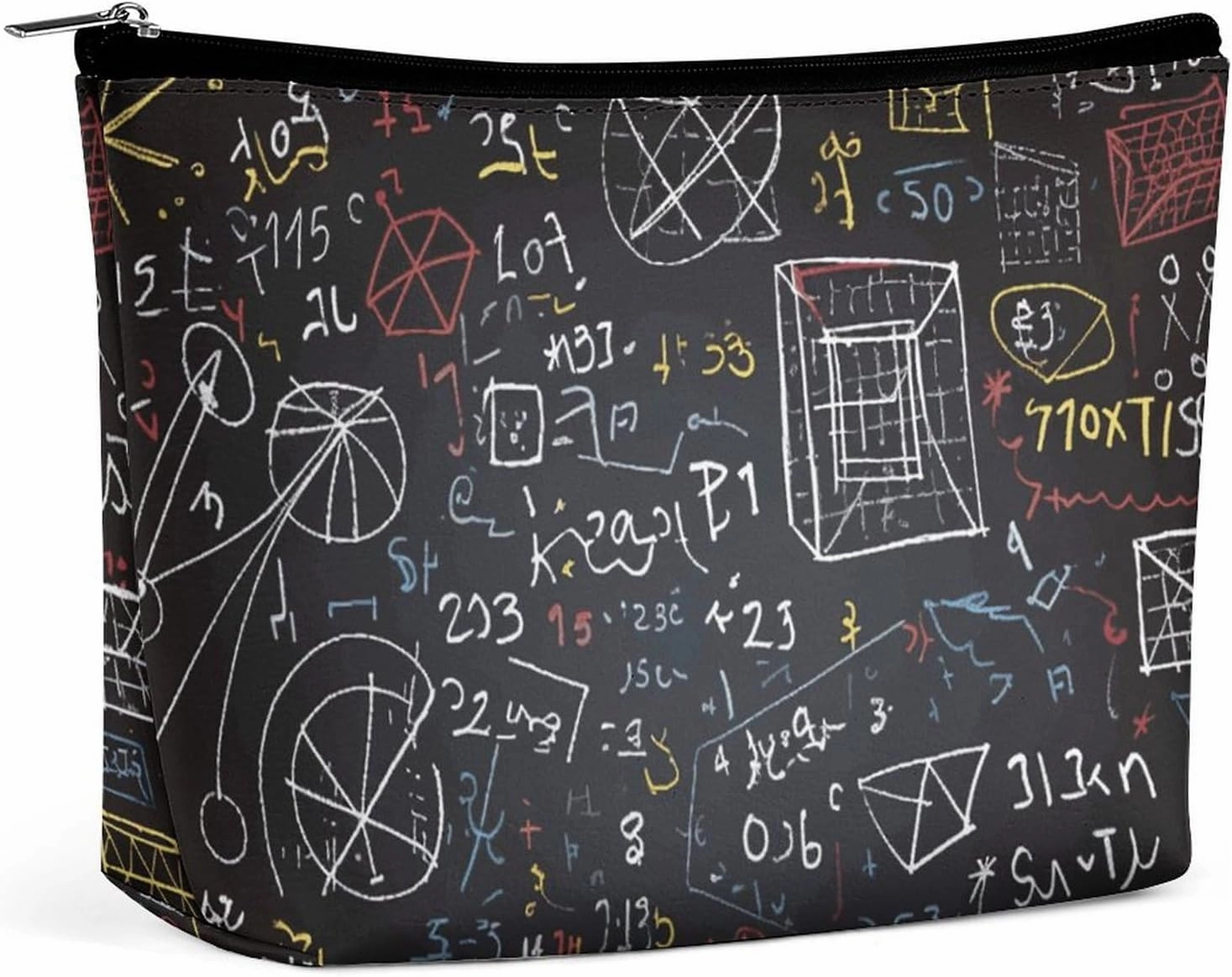Portable Small Cosmetic Bag Cute Travel Makeup Bag Mathematics And Physics Waterproof Toiletry Bag for Women