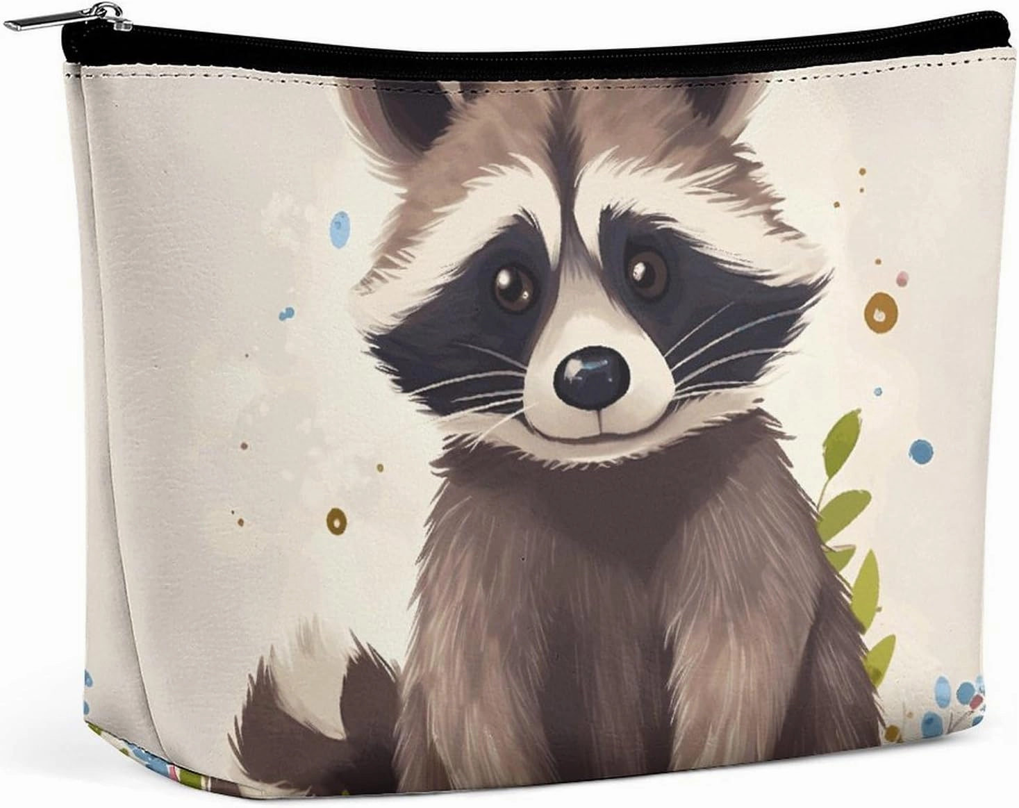 Portable Small Cosmetic Bag Cute Travel Makeup Bag Raccoon Waterproof Toiletry Bag for Women