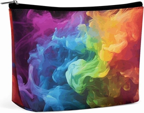 Portable Small Cosmetic Bag Cute Travel Makeup Bag Rainbow Smoke Waterproof Toiletry Bag for Women