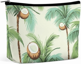 Portable Small Cosmetic Bag Cute Travel Makeup Bag Summer Coconut Tree Waterproof Toiletry Bag for Women