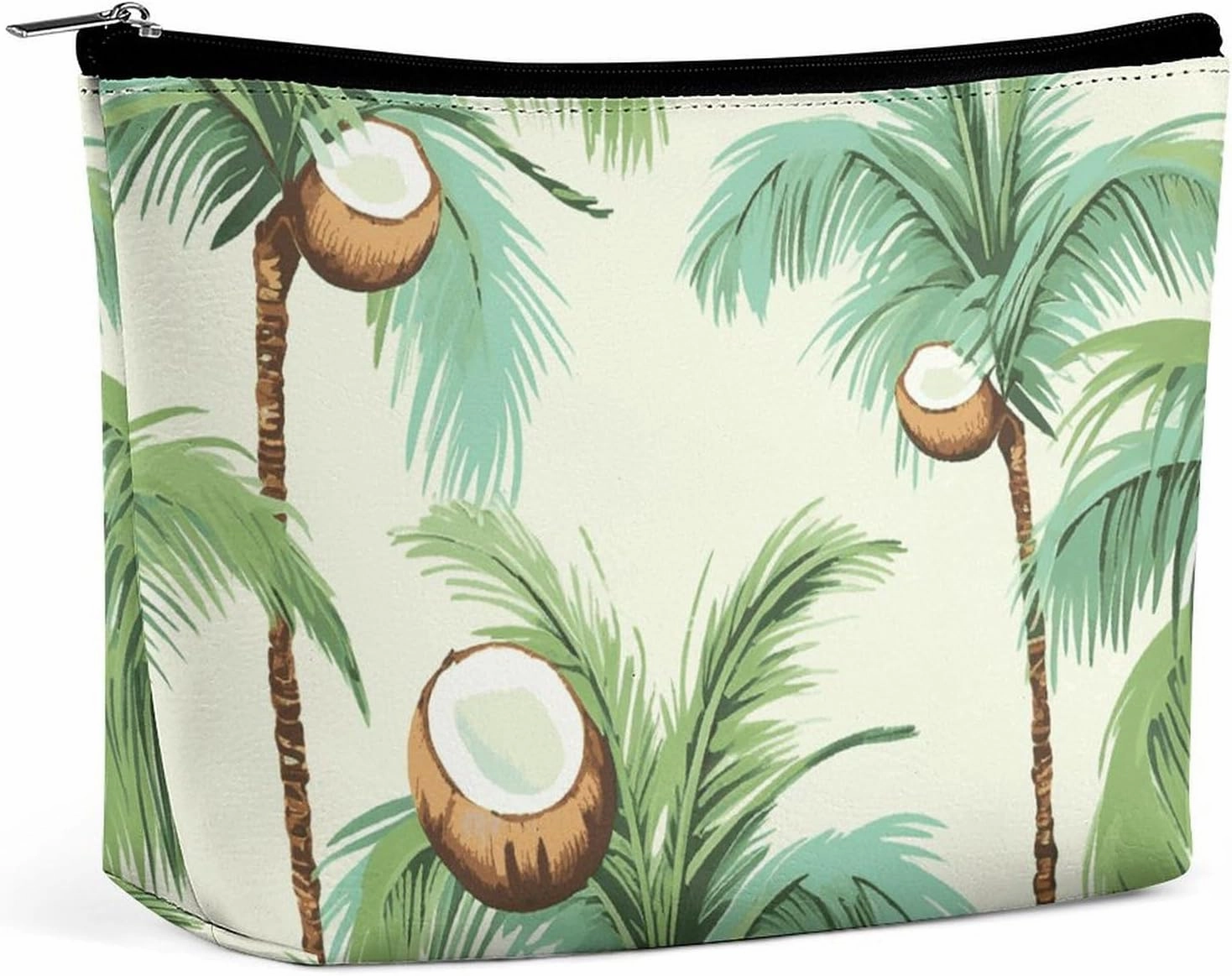 Portable Small Cosmetic Bag Cute Travel Makeup Bag Summer Coconut Tree Waterproof Toiletry Bag for Women