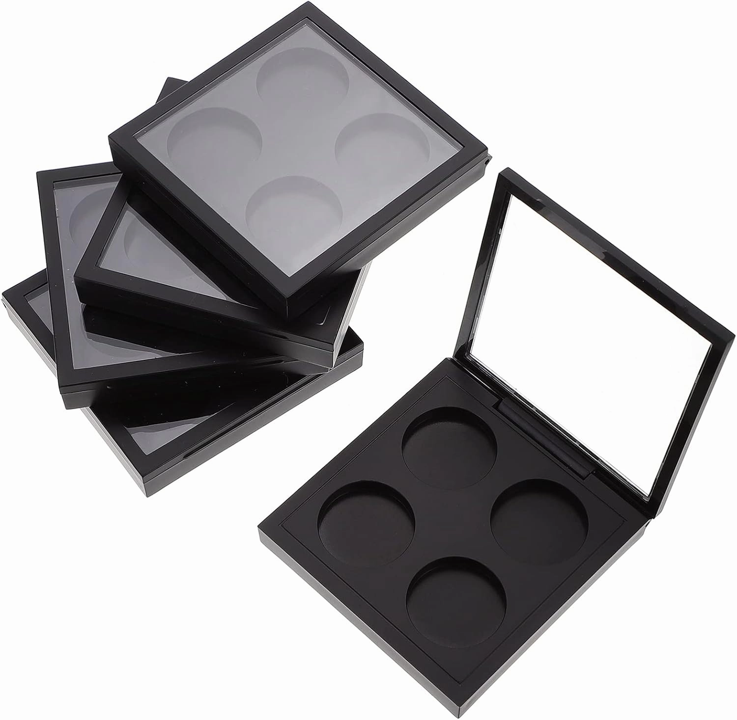 Practical Eyeshadow Cases Storage Boxes 5pcs Magnetic Eyeshadow Tte Empty Circles Black Design