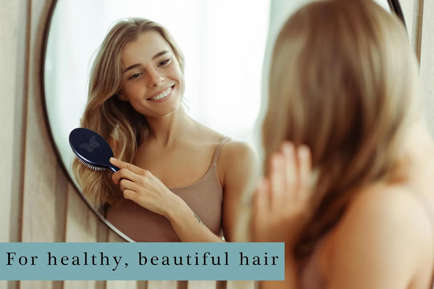 Premium German Hair Brush – Wild Boar Bristle & Rounded Nylon Pin Hairbrush, Large Combination Brush for Women, Best for Smoothing Medium to Thick Hair, Handmade in Germany - Large Size
