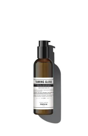 PREVIA Hair Gloss Taming Serum & Leave-In Conditioner - Anti-Frizz Heat Protectant for Dry Damaged Hair - Organic Almond Vegan Moisturizing Gloss - 6.7 oz