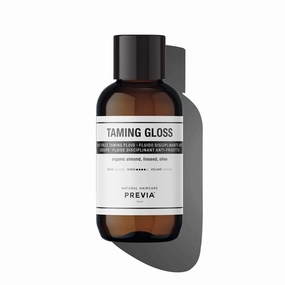 PREVIA Anti-Frizz Taming Gloss with Organic Almond - Heat Protectant Serum for Frizzy Hair - Smooth, Hydrating, Anti-Humidity, Glossy Finish Hair Serum for All Hair Types, Vegan Free 3.38 oz