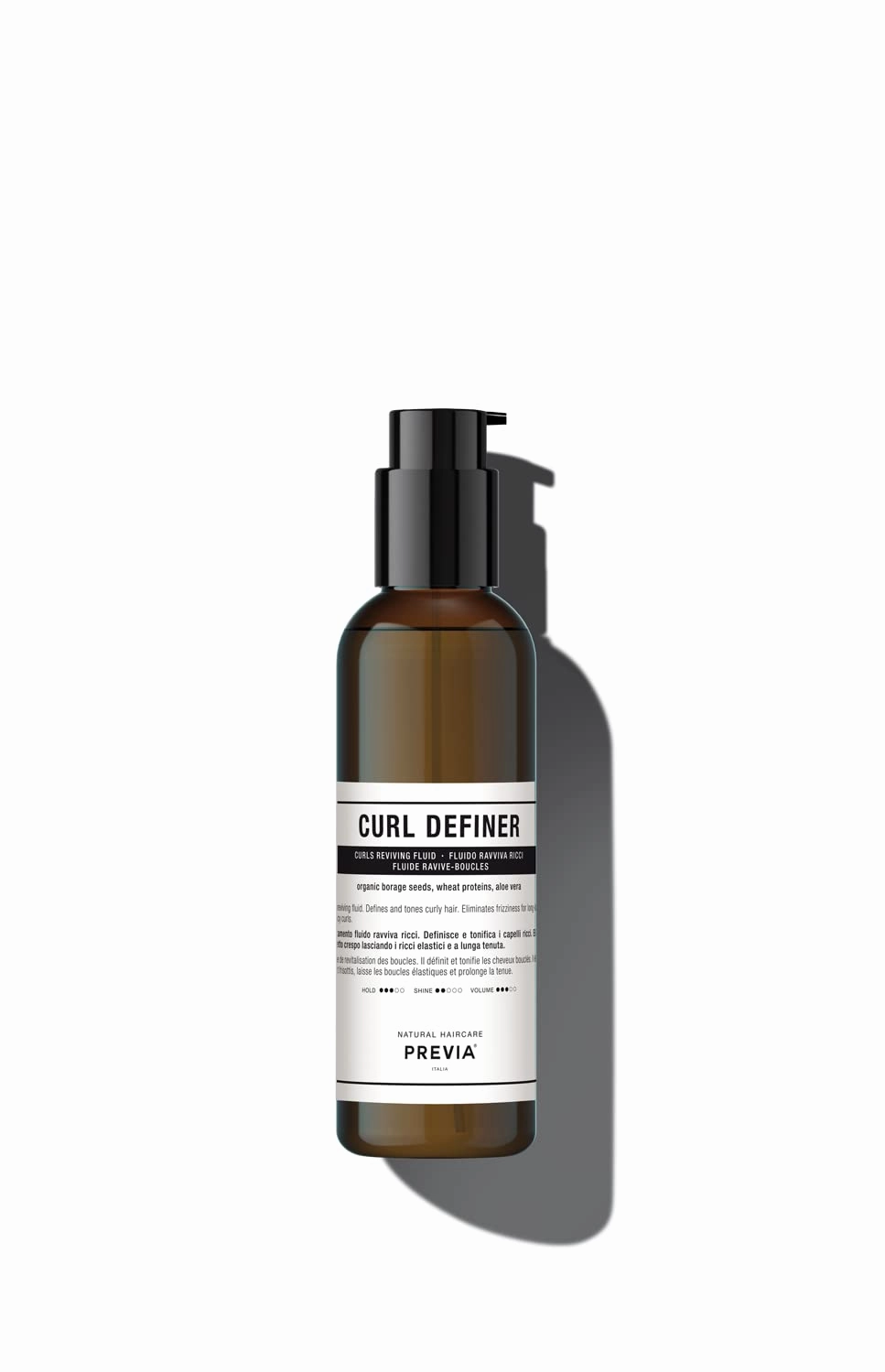 PREVIA Curl Defining Fluid - Natural Hydrating Leave In Conditioner for Curly Hair - Moisturize, Strengthen & Enhance Curls - Vegan & Organic Leave Conditioner - 6.7 oz