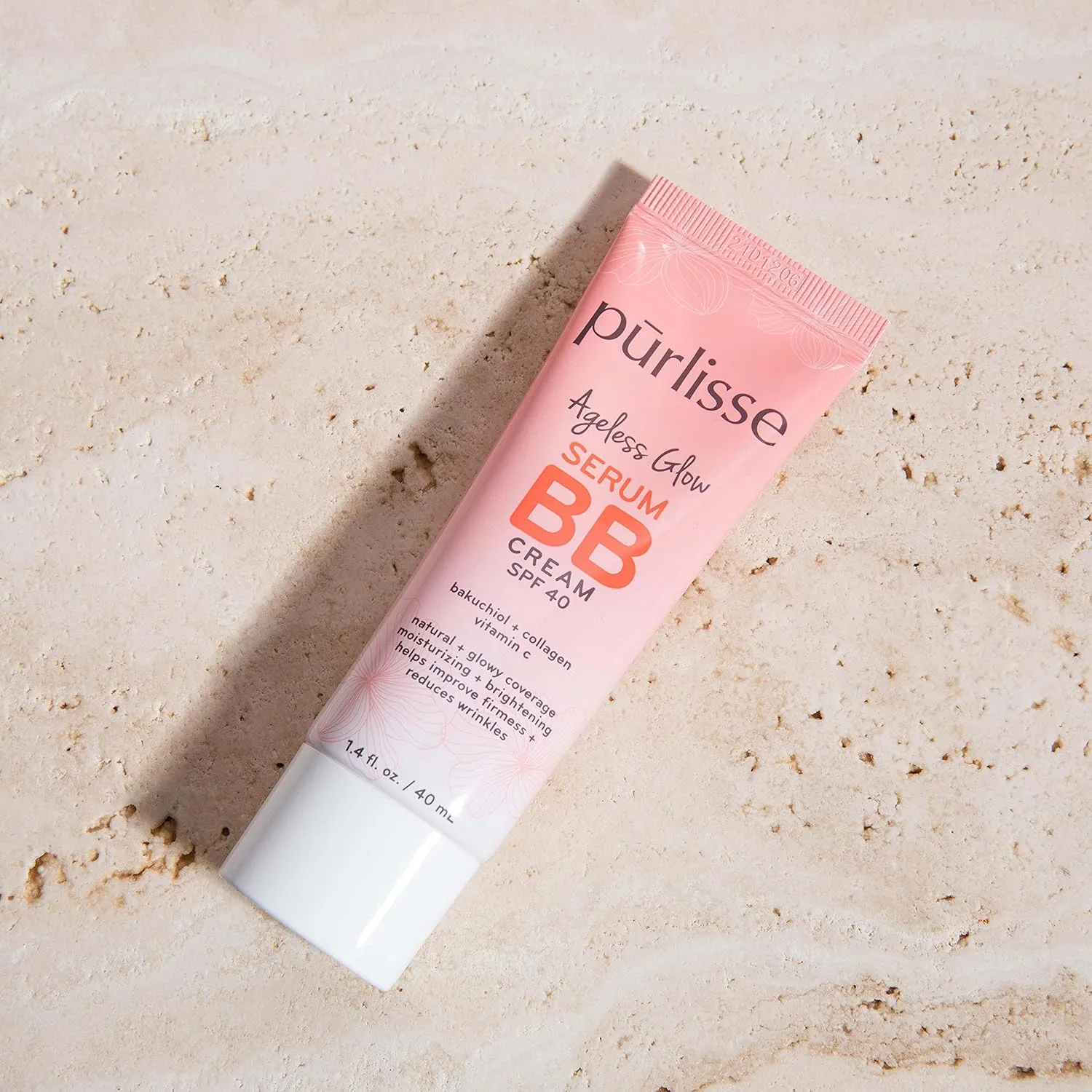 pūrlisse Ageless Glow Serum BB Cream SPF 40 - Glow BB Cream with SPF Enriched with Bakuchiol & Vitamin C to Help Improve Firmness & Reduce Wrinkles for Dewy Skin - Medium Warm (1.4 oz)