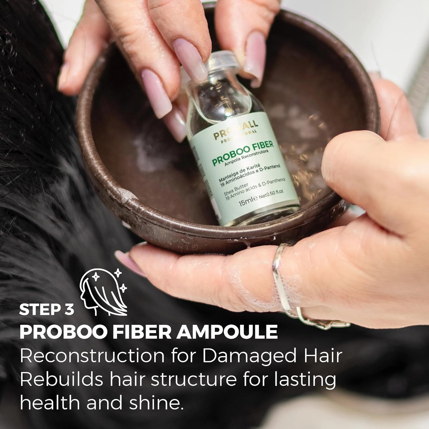 Prohall Cosmetic Ampollas Para el Cabello Maltratado Y Seco-Deep Conditioning Hair Mask for Damaged Hair Treatment - Hair Mask Protein Treatment - 3 Weeks - 3 Haircare Brazilian Ampoules Kit 1.5FLOz