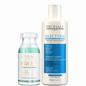 Prohall Cosmetic Brazilian Keratin Hair Treatment Formaldehyde Free & Deep Conditioning Hair Mask for Damaged Hair Treatment-Ampollas Para el Cabello Maltratado Y Seco