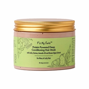 Protein-Powered Deep Conditioning Hair Mask| Avocado Oil, Amla for Strengthening, Hydrating & Restoring Curls| Enhances Bounce, Adds Shine & Boosts Elasticity| for all Hair Types 10.58oz