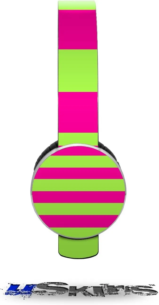Psycho Stripes Neon Green and Hot Pink Decal Style Skin (fits Sol Republic Tracks Headphones - HEADPHONES NOT INCLUDED)