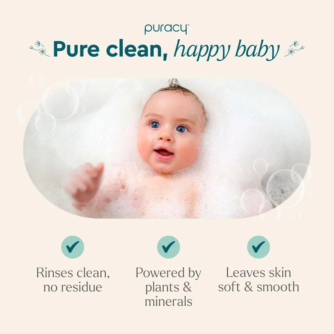 Puracy Baby Shampoo & Body Wash for Children - Pure Ingredients with 12 Fruit & Vegetable Extracts for Silky Smooth Skin, Gentle Lavender Chamomile Aroma, Baby Shampoo, Baby Body Wash 12 Oz (2-Pk)