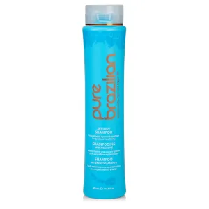 Pure Brazilian Anti-Frizz Daily Shampoo, Salt-Free, Color Safe, with Keratin, Argan Oil & Acai for Prolonged Treatment & Smooth Hair, 13.5 Oz