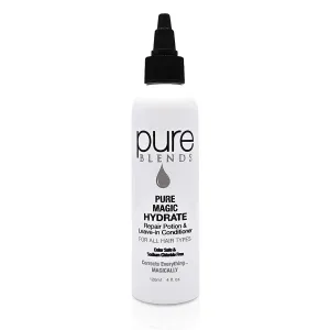 Pure Magic Hydrate Repair Leave–In Conditioner Detangler & Heat Protection Styling Lotion Repair/Reduce Breakage & Split Ends Color Safe & Sodium Chloride Free 4 Oz.