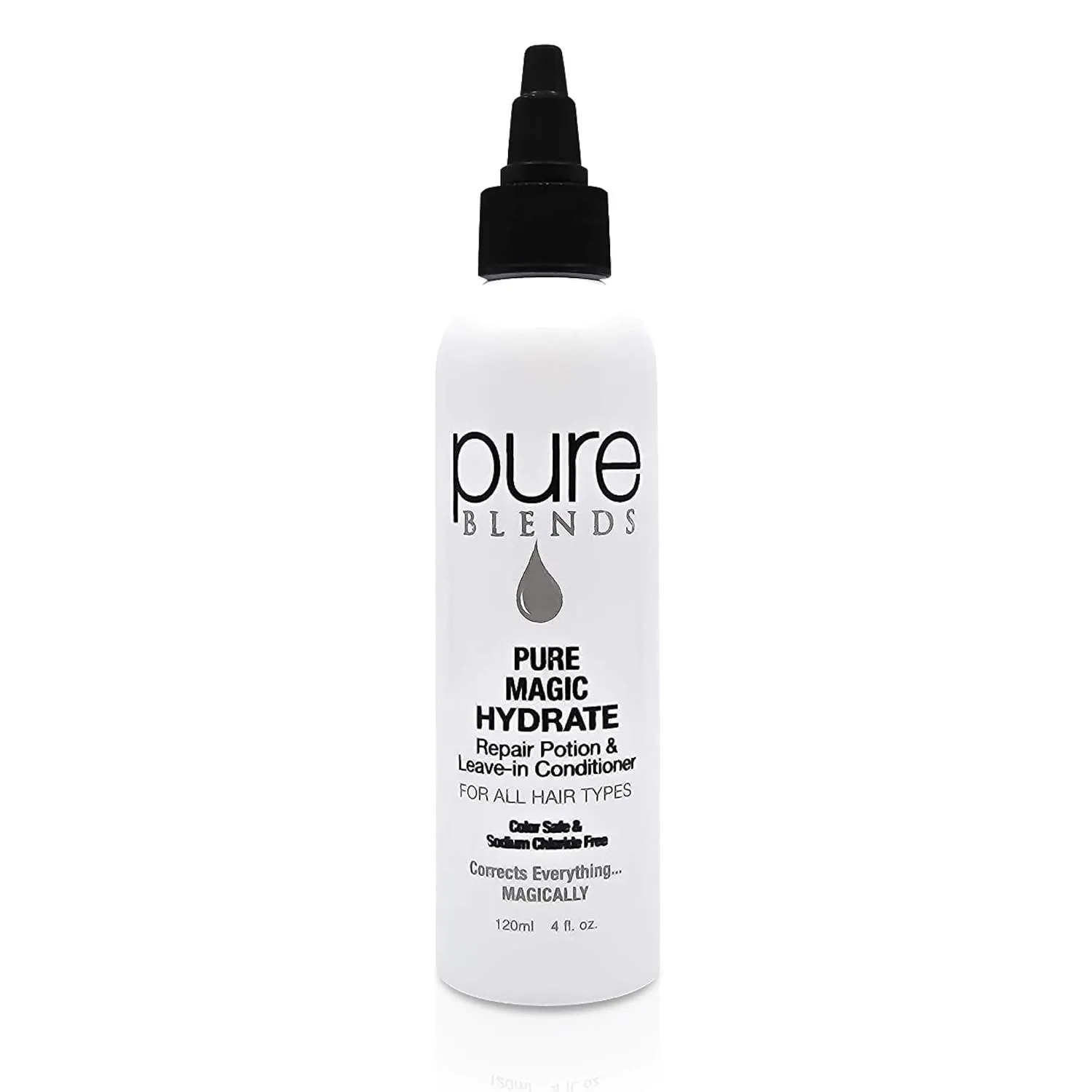 Pure Magic Hydrate Repair Leave–In Conditioner Detangler & Heat Protection Styling Lotion Repair/Reduce Breakage & Split Ends Color Safe & Sodium Chloride Free 4 Oz.
