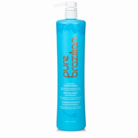 Pure Brazilian Anti-Frizz Daily Conditioner with Keratin & Acai, Smoothing & Strengthening for Shinier, Frizz-Free Hair, 33.8 Oz