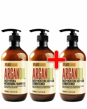 PURE NATURE Moroccan Argan Oil Shampoo and Conditioner Set