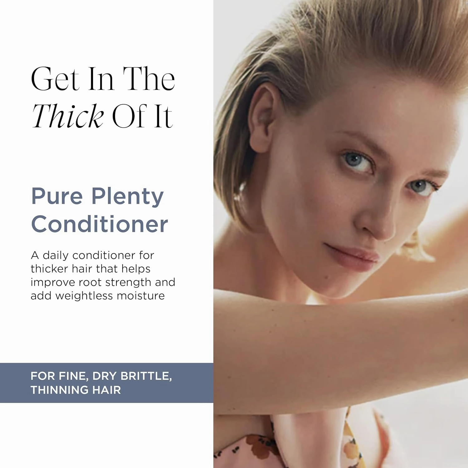 Pure Plenty Conditioner Boosts Volume and Shine for Fine, Thinning Hair, Organic Replenishing Formula, Vegan, 32 Oz