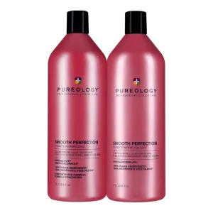 Pureology Smooth Perfection Shampoo & Conditioner Set - For Frizz-Prone Color Treated Hair, Sulfate-Free