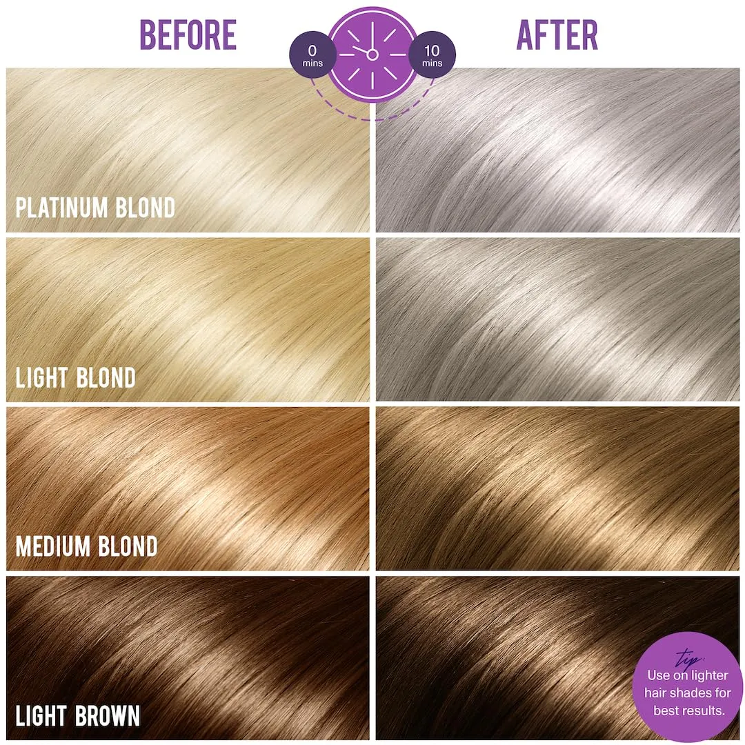 Purple Conditioner for Blonde, Platinum & Gray/Silver Hair. Reduce Brassy Yellow Tones. Toner for Bleached & Highlighted Hair - Moisturises - Cruelty Free, No Parabens or Sulfates - 237 ml