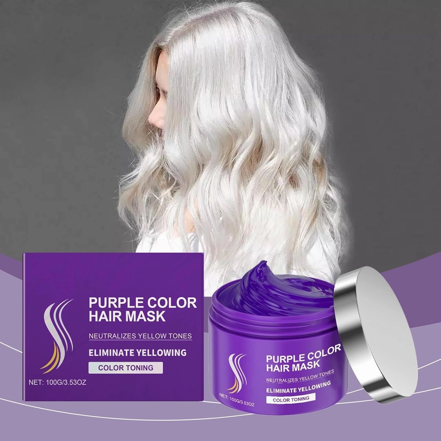 Purple Collagen Hair Mask, Deep Conditioning, Smooth Moisture Treatment, Repair Damaged Hair, Hair Mask For Damaged Hair