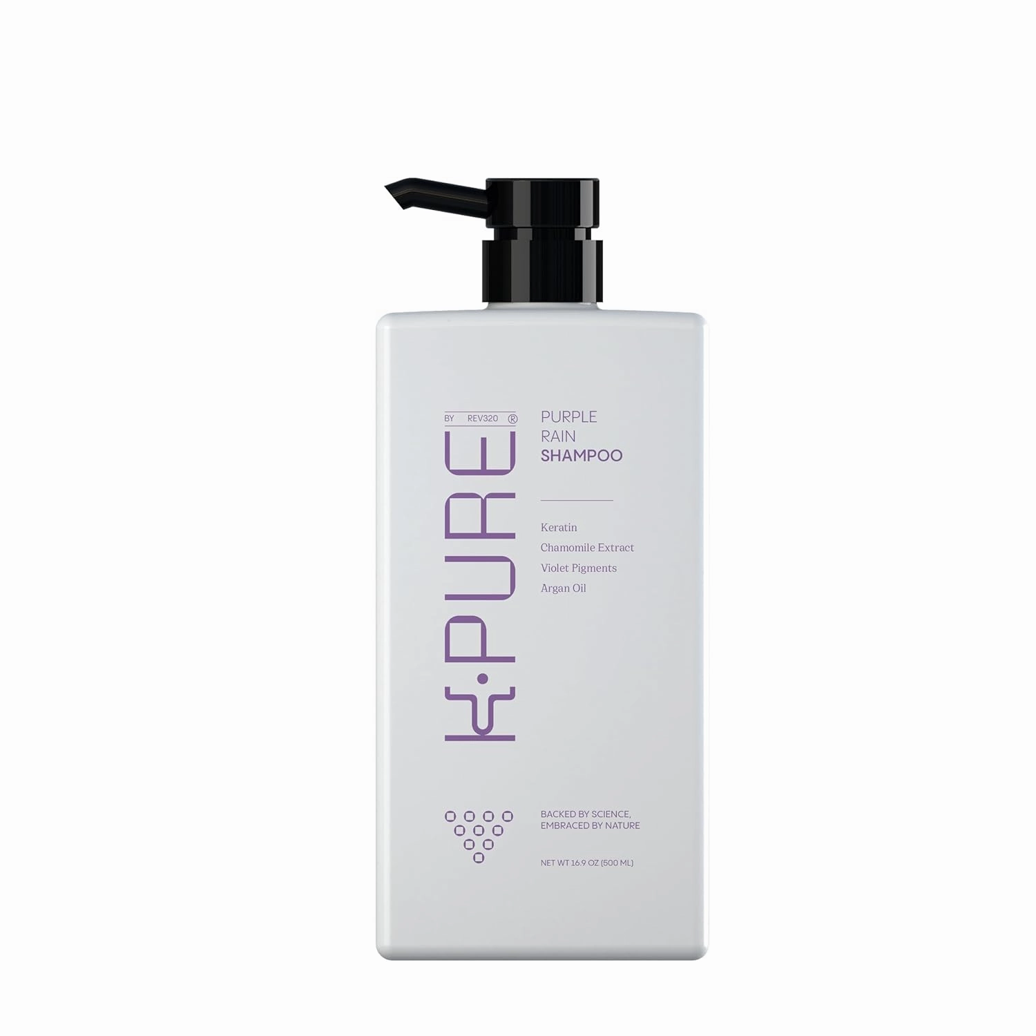 Purple Rain Keratin Shampoo by K-Pure, Sulfate & Paraben Free, Anti-Brass Purple Shampoo for Blonde, Silver, and Gray Hair, Deep Hydration & Frizz Control for Color Treated and Damaged Hair