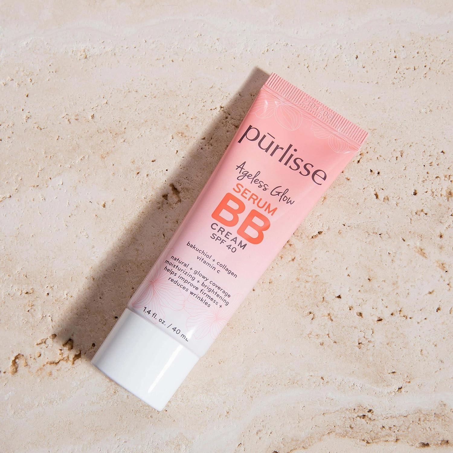 pūrlisse Ageless Glow Serum BB Cream SPF 40 - Glow BB Cream with SPF Enriched with Bakuchiol & Vitamin C to Help Improve Firmness & Reduce Wrinkles for Dewy Skin - Medium Tan (1.4 oz)