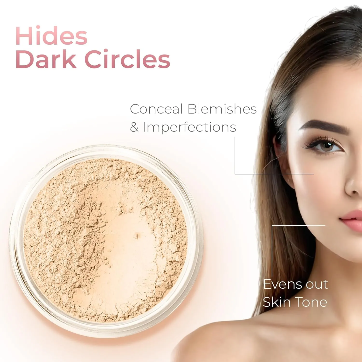QUICK FIX KIT Mineral Makeup Starter Set Sample Size Matte Bare Face Powder (Fair 2)