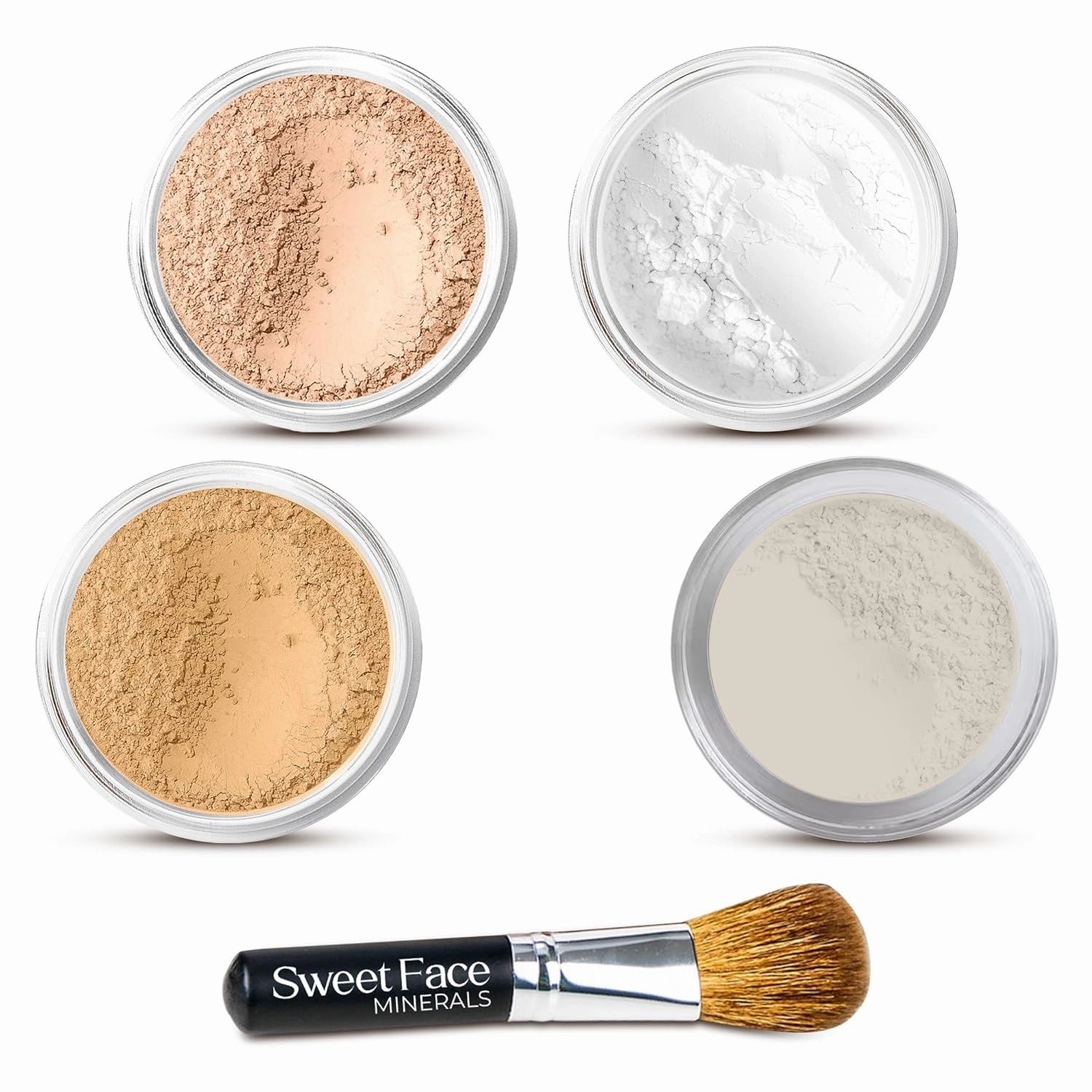QUICK FIX KIT (MEDIUM CONCEALER & BEIGE FOUNDATION) Mineral Makeup Starter Set Sample Size Matte Bare Face Powder