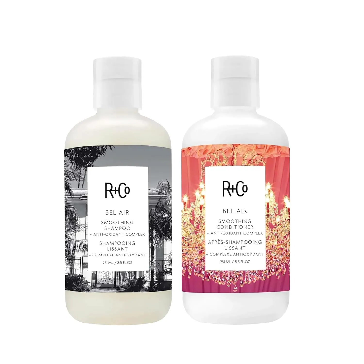 R Co Bel Air Smoothing Shampoo and Conditioner Set (8.5 Oz)   R Co Bonus Deluxe Sample (.5 Oz) | Body   Shine   Smoothing for All Hair Types | Vegan   Cruelty-Free |