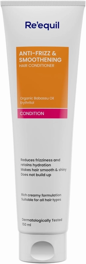 R.E' E.QUI.L Anti Frizz & Smoothening Aloe Vera Conditioner with Babassu Oil | Tames Frizz & Hydrates Dry Hair | Protein & Silicone Free | All Hair Types | 150 Ml,1 Count