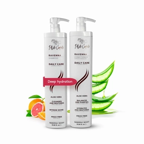 Ravenna Aloe Vera Shampoo & Conditioner Set – Sulfate & Paraben-Free, Deep Moisture, Breakage Reduction for Dry, Damaged & All Hair Types, 2×1L (33.8 fl oz each)