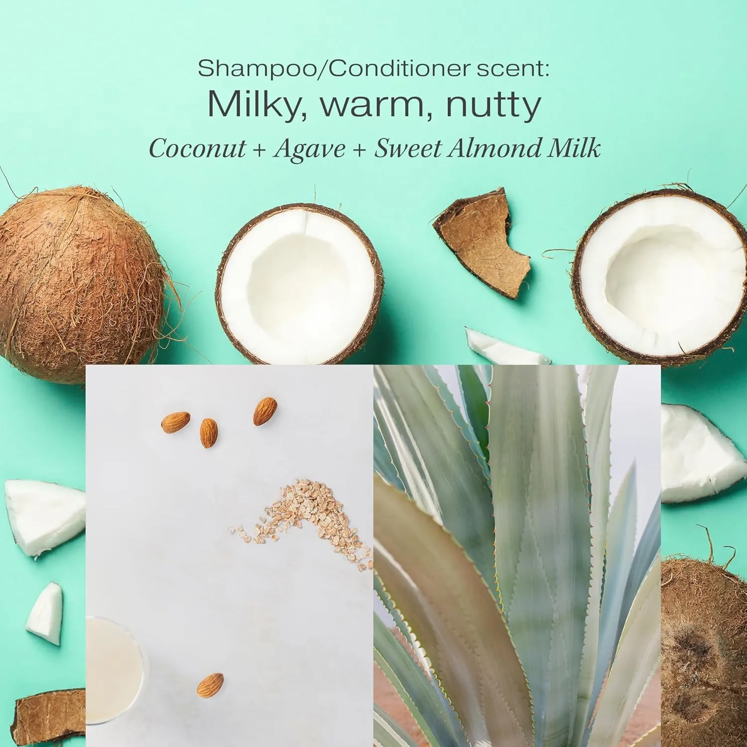 Raw Sugar Moisture Smoothie Shampoo and Conditioner with Coconut Oil, Agave, & Sweet Almond Milk, Hydrates & Nourishes Dry Hair, Formulated without Sulfates   Parabens