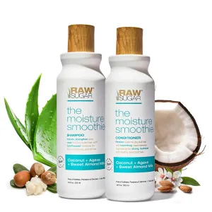 Raw Sugar Moisture Smoothie Shampoo and Conditioner with Coconut Oil, Agave, & Sweet Almond Milk, Hydrates & Nourishes Dry Hair, Formulated without Sulfates   Parabens