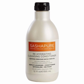 Re-Hydrating Cleansing Conditioner with Sacha Inchi Oil - Sulfate-Free, Color Safe, Gentle Cleansing, Conditioning, Detangling, 12 fl. oz.