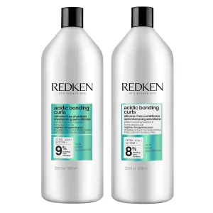 REDKEN Acidic Bonding Curls Shampoo & Conditioner Set For Coily and Curly Hair - Curl Control   Definition, With Citric Acid, Avocado Oil and Shea Butter, Silicone-Free