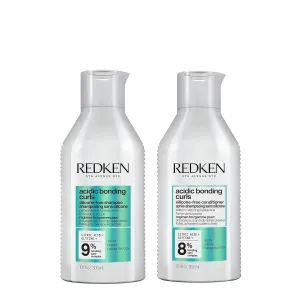 REDKEN Acidic Bonding Curls Shampoo & Conditioner Set For Coily and Curly Hair - Curl Control   Definition, With Citric Acid, Avocado Oil and Shea Butter, Silicone-Free