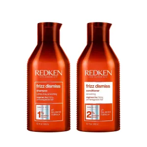 Redken Frizz Dismiss Sulfate Free Shampoo & Conditioner Set For Frizzy Hair - Smooths Hair and Manages Frizz
