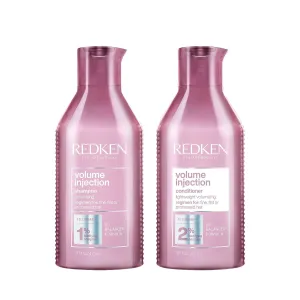 Redken Volume Injection Shampoo & Conditioner Set For Fine Hair - Adds Lift & Body, Volumizing & Detangling Without Weighing Down, Paraben Free