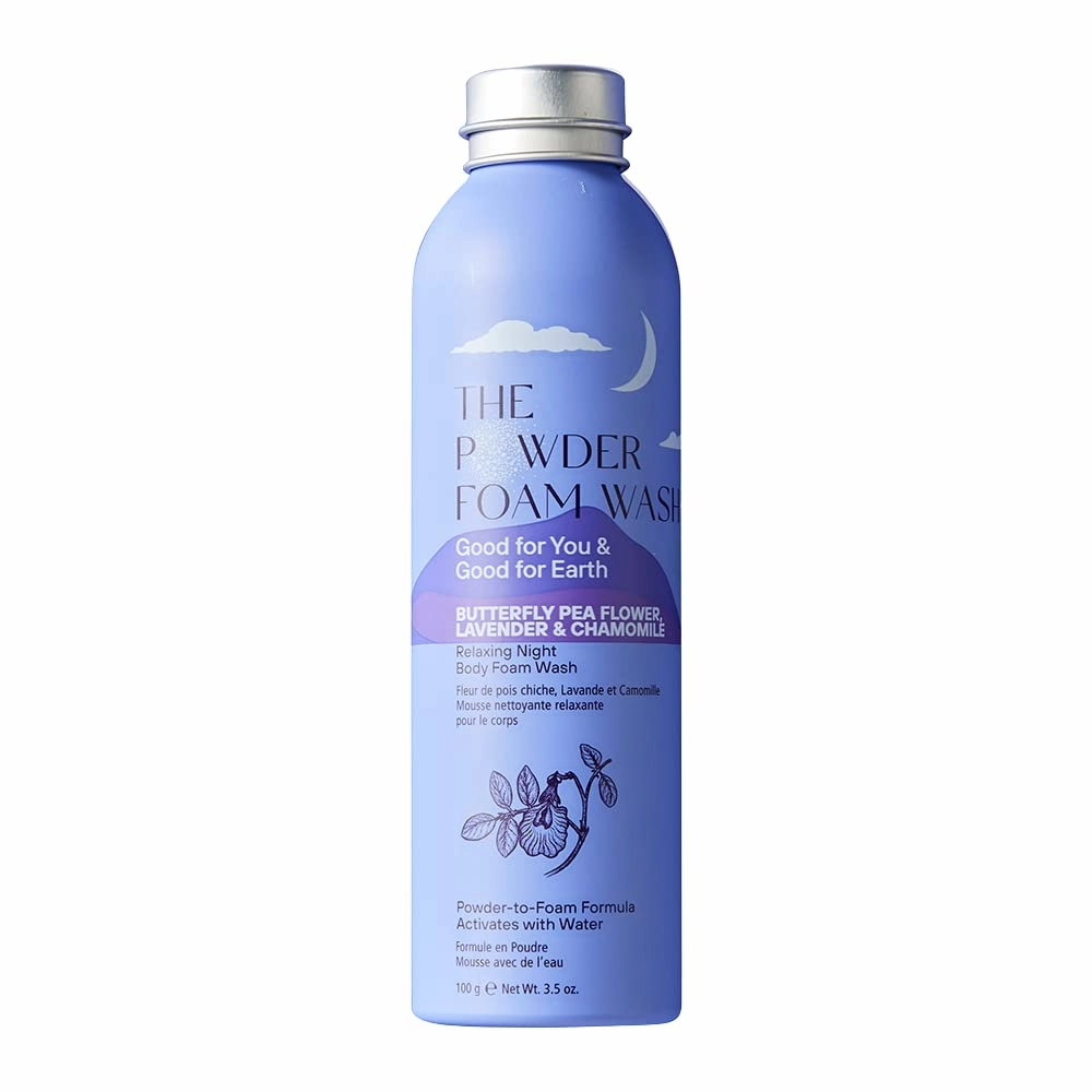 Relaxing Night Body Foam Wash to Unwind Your Mind | 100x Washes | Vegan, Eco-Friendly, Lavender, Chamomille 3.5 Oz Aluminum Bottle