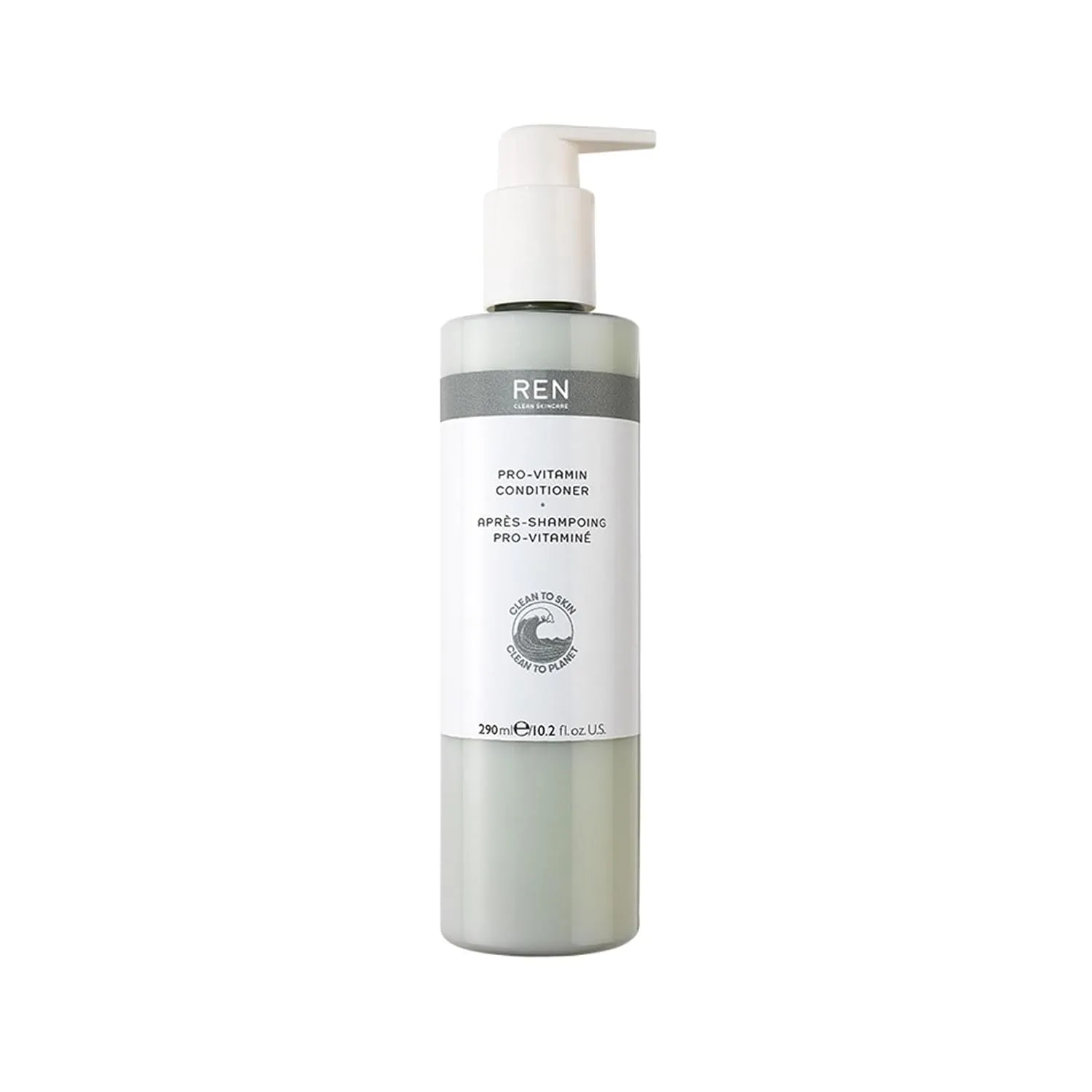 REN Clean Skincare Pro-Vitamin Hair Conditioner - Deeply Hydrating, Silicone-Free Conditioner for Normal Hair, 10.2 Fl Oz