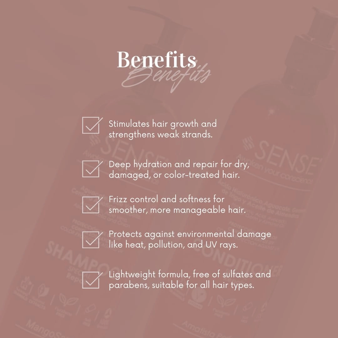 Repair Hair Care System: Shampoo & Conditioner - For Hydration, Strength & Protection - Salt-Free, Paraben-Free Formula (Kit Shampoo & Conditioner)