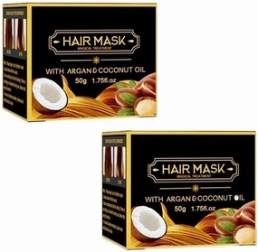 Repair Hairmask, Coconut Oil Collagen Hydrating Hair Treatment For Dry & Damaged Hair,Natural Deep Conditioner All Hair Types Professional Collagen For Deep Repair Damage Hair Root ( Color : 2Count (P