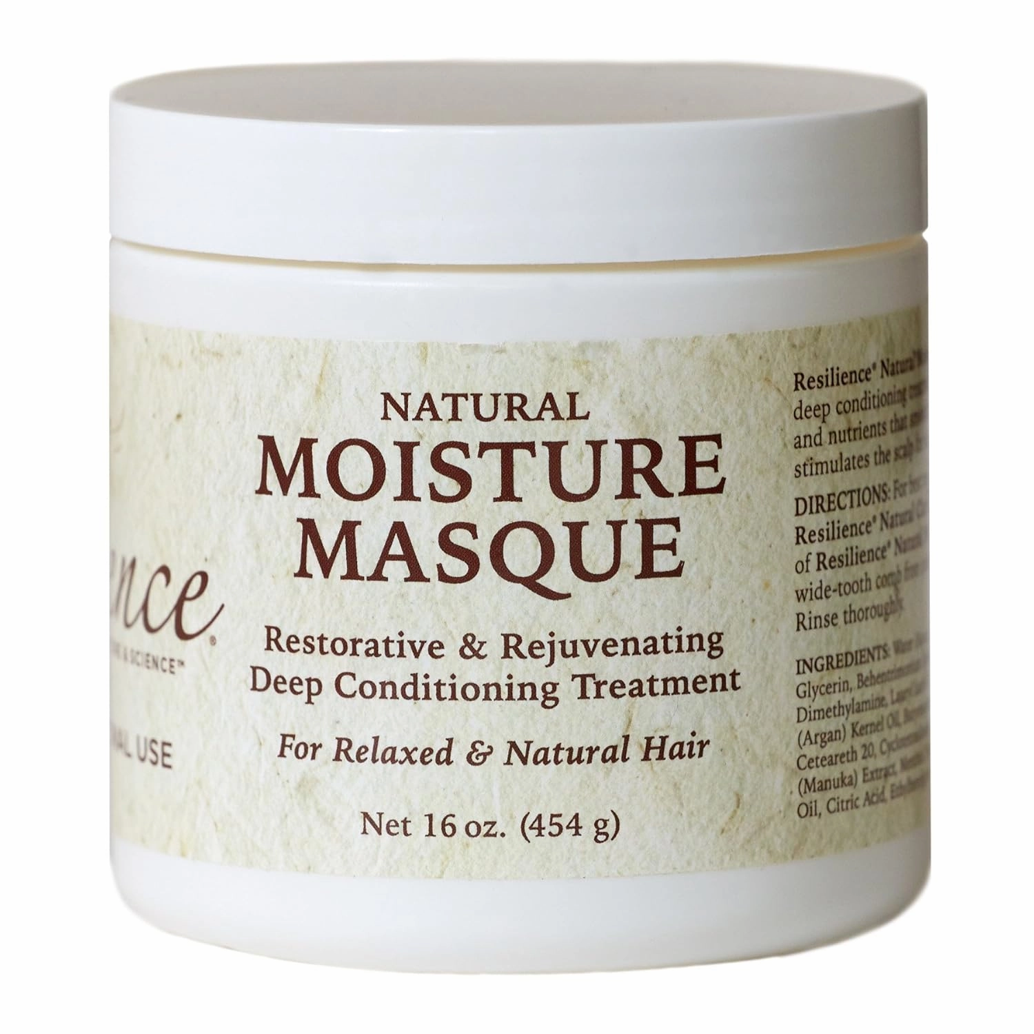 RESILIENCE Moisture Masque with Argan Oil - 16oz | Deep Conditioning Treatment for Dry & Damaged Hair | Refreshing Tingling Sensation | Vegan & Cruelty-Free