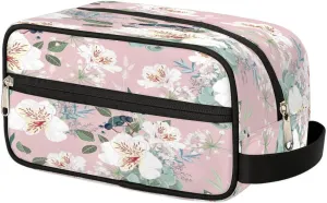 Retro Flower Paint Travel Toiletry Bag for Women Men Small Cosmetic Makeup Organizer Water Resistant Shaving Bag Portable Make Up Bag Storage Bags with Handle