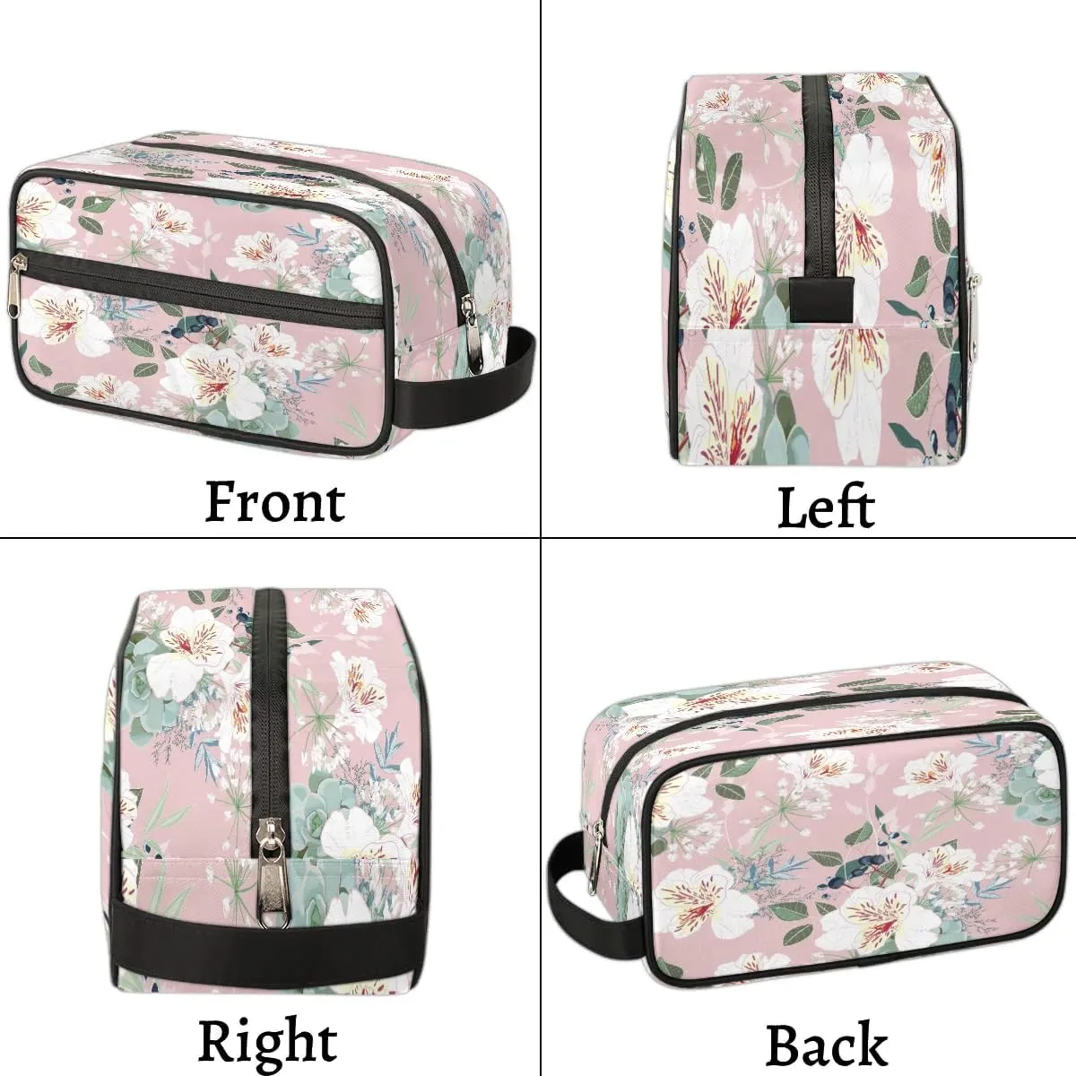 Retro Flower Paint Travel Toiletry Bag for Women Men Small Cosmetic Makeup Organizer Water Resistant Shaving Bag Portable Make Up Bag Storage Bags with Handle