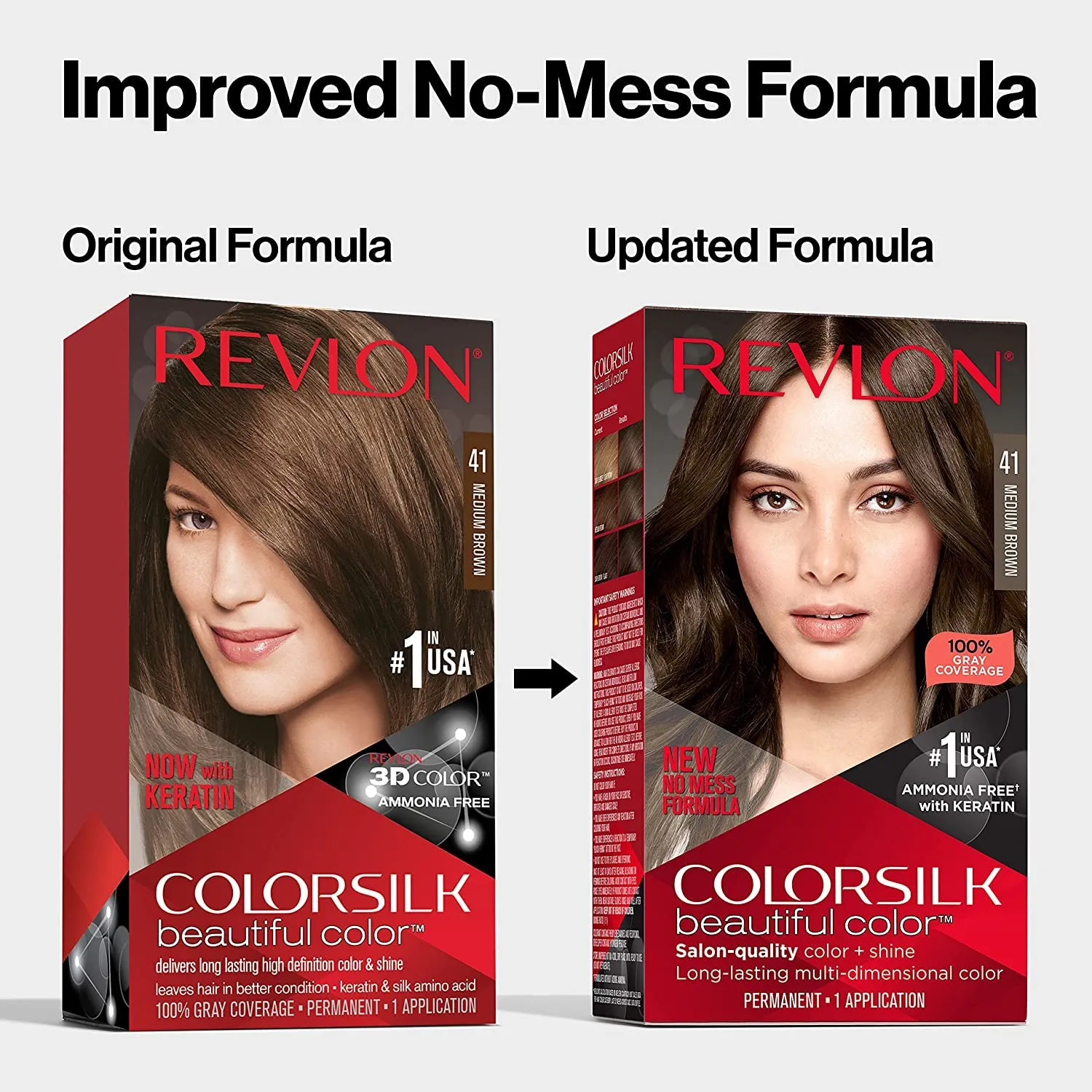 Revlon ColorSilk Beautiful Color 41 Medium Brown 1 ea (Pack of 5)