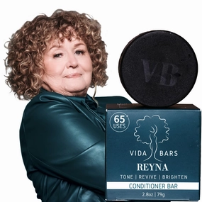 Reyna Solid Conditioner Bar for Curly Hair | All Natural Moisturizing Bar Conditioner for Dry Brittle Hair | Vegan, Sulfate Free, Paraben Free, Handmade in the USA (Blue Tansy Flower Scent)